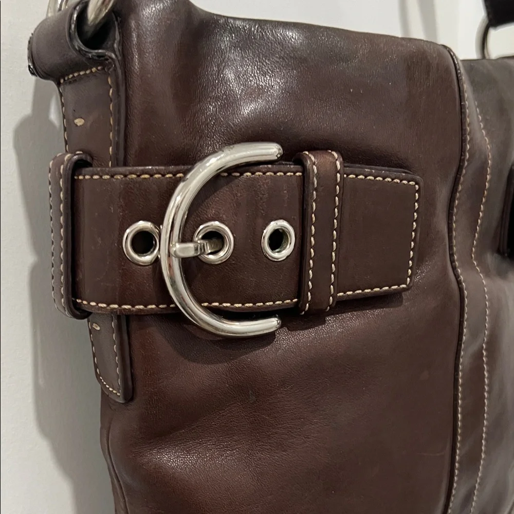 Vintage Coach Y2K Brown Leather Soho Duffle Shoulder/Crossbody Bag 1452